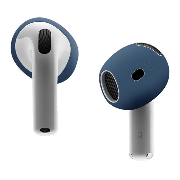 For AirPods 4 Ear Cap Soft Silicone Protective Case(Dark Blue) by bashfashion