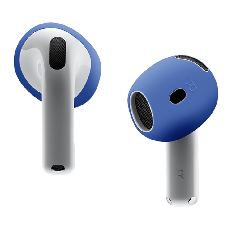 For AirPods 4 Ear Cap Soft Silicone Protective Case(Deep Blue) by bashfashion