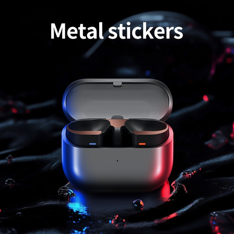For Samsung Galaxy Buds3 Pro Bluetooth Earphone Charging Box Metal Stickers(Black) by bashfashion