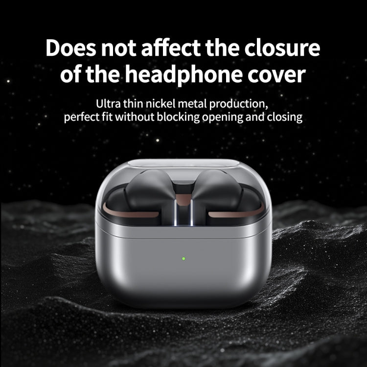 For Samsung Galaxy Buds3 Pro Bluetooth Earphone Charging Box Metal Stickers(Black) by bashfashion