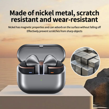For Samsung Galaxy Buds3 Pro Bluetooth Earphone Charging Box Metal Stickers(Rose Gold) by bashfashion