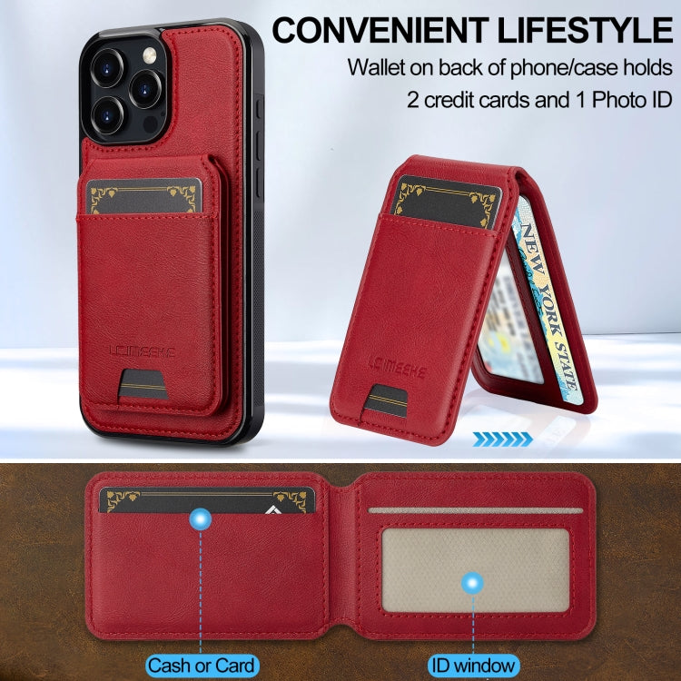 For iPhone 16 Pro LC.IMEEKE L3 Series Detachable RFID Card Bag Magsafe Phone Case(Red) by LC.IMEEKE