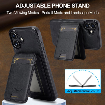 For iPhone 16 LC.IMEEKE L3 Series Detachable RFID Card Bag Magsafe Phone Case(Black) by LC.IMEEKE