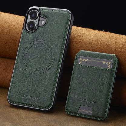 For iPhone 16 LC.IMEEKE L3 Series Detachable RFID Card Bag Magsafe Phone Case(Green) by LC.IMEEKE