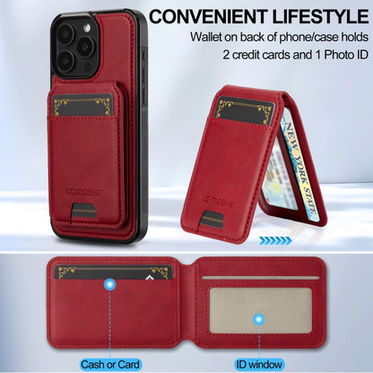 For iPhone 15 Pro Max LC.IMEEKE L3 Series Detachable RFID Card Bag Magsafe Phone Case(Red) by LC.IMEEKE