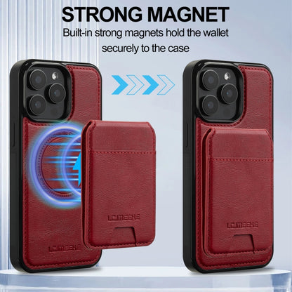 For iPhone 15 Pro Max LC.IMEEKE L3 Series Detachable RFID Card Bag Magsafe Phone Case(Red) by LC.IMEEKE