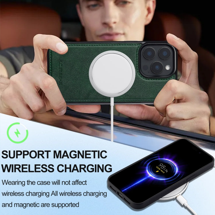 For iPhone 15 Pro LC.IMEEKE L3 Series Detachable RFID Card Bag Magsafe Phone Case(Green) by LC.IMEEKE
