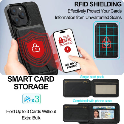 For iPhone 14 Pro Max LC.IMEEKE L3 Series Detachable RFID Card Bag Magsafe Phone Case(Black) by LC.IMEEKE