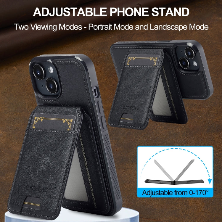 For iPhone 15 LC.IMEEKE L3 Series Detachable RFID Card Bag Magsafe Phone Case(Black) by LC.IMEEKE