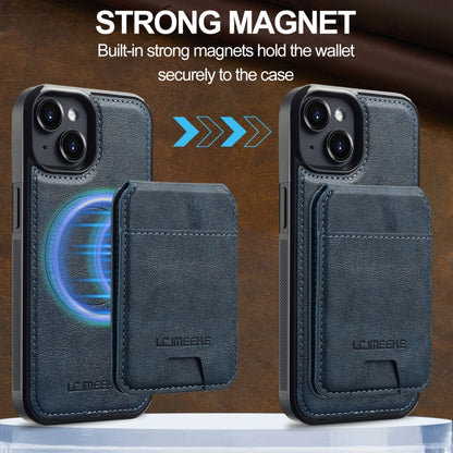 For iPhone 15 Plus / 14 Plus LC.IMEEKE L3 Series Detachable RFID Card Bag Magsafe Phone Case(Blue) by LC.IMEEKE
