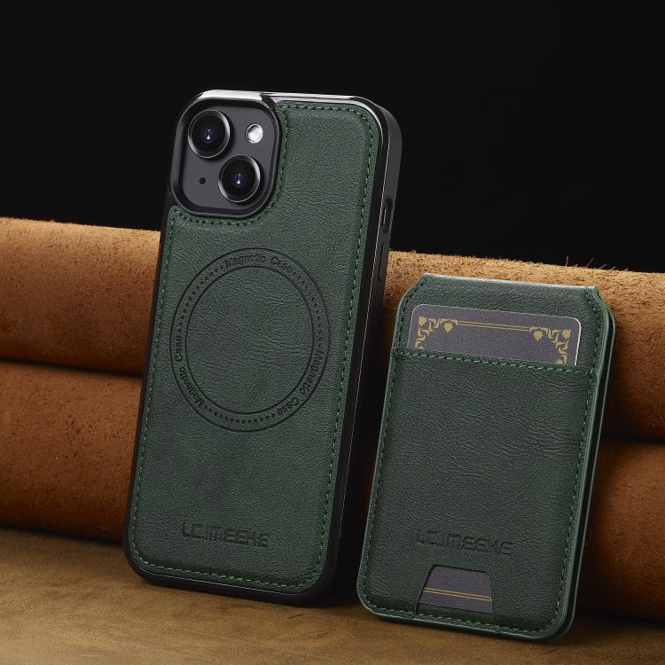 For iPhone 15 Plus / 14 Plus LC.IMEEKE L3 Series Detachable RFID Card Bag Magsafe Phone Case(Green) by LC.IMEEKE