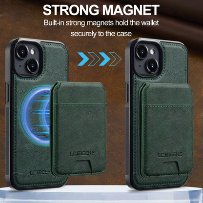 For iPhone 15 Plus / 14 Plus LC.IMEEKE L3 Series Detachable RFID Card Bag Magsafe Phone Case(Green) by LC.IMEEKE
