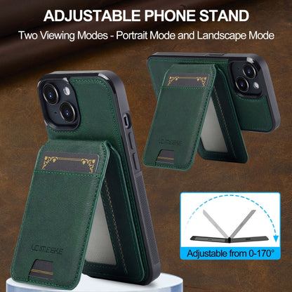 For iPhone 15 Plus / 14 Plus LC.IMEEKE L3 Series Detachable RFID Card Bag Magsafe Phone Case(Green) by LC.IMEEKE