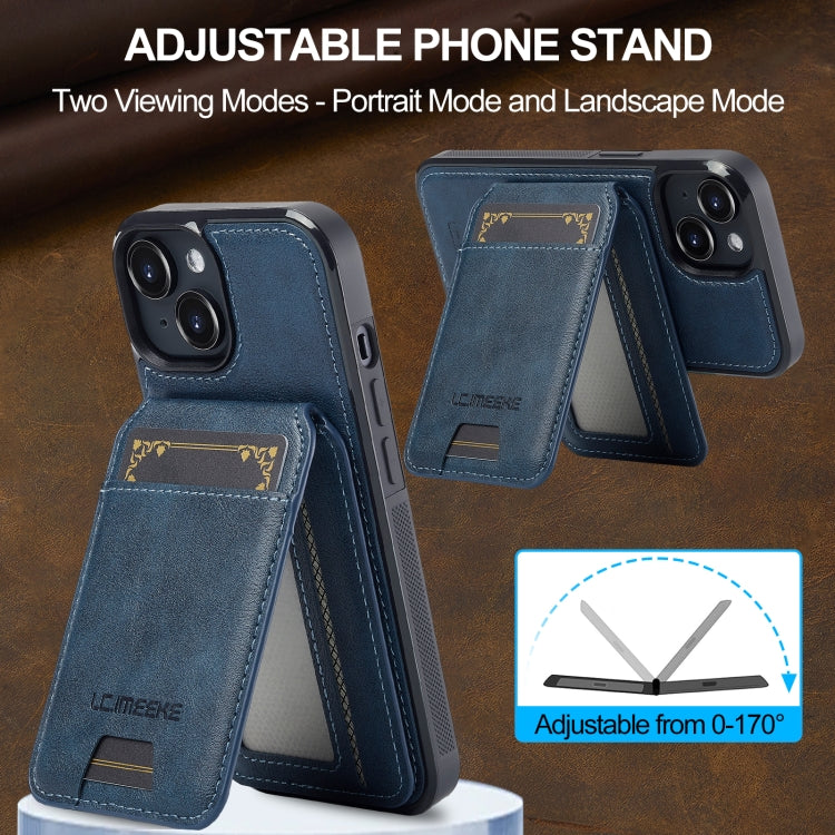 For iPhone 14 / 13 LC.IMEEKE L3 Series Detachable RFID Card Bag Magsafe Phone Case(Blue) by LC.IMEEKE