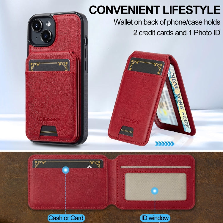 For iPhone 14 / 13 LC.IMEEKE L3 Series Detachable RFID Card Bag Magsafe Phone Case(Red) by LC.IMEEKE