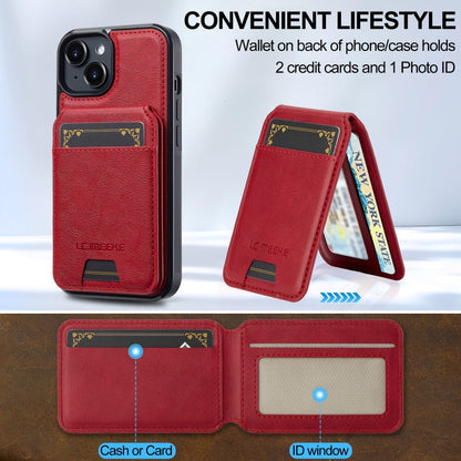 For iPhone 14 / 13 LC.IMEEKE L3 Series Detachable RFID Card Bag Magsafe Phone Case(Red) by LC.IMEEKE