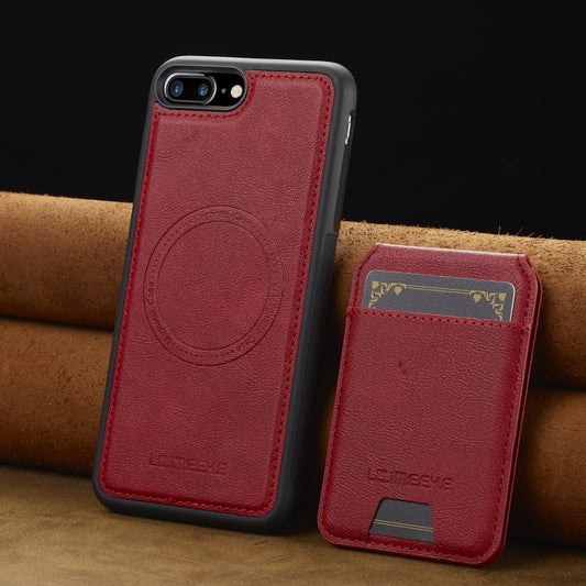 For iPhone SE 2024 LC.IMEEKE L3 Series Detachable RFID Card Bag Magsafe Phone Case(Red) by LC.IMEEKE