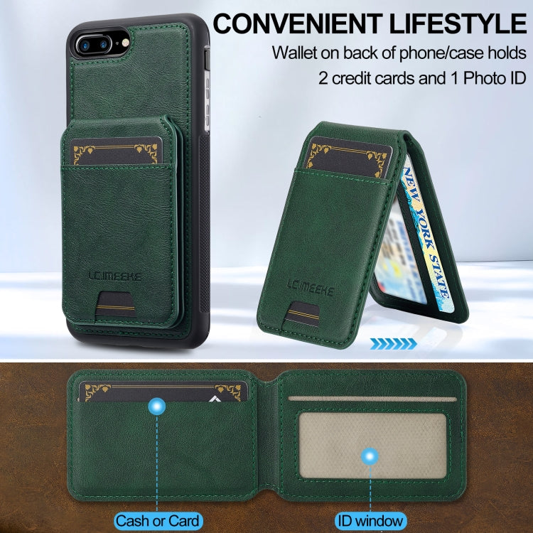 For iPhone SE 2022 / 2020 LC.IMEEKE L3 Series Detachable RFID Card Bag Magsafe Phone Case(Green) by LC.IMEEKE