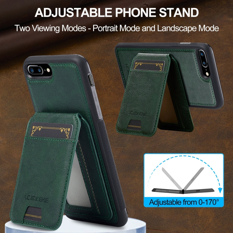 For iPhone SE 2022 / 2020 LC.IMEEKE L3 Series Detachable RFID Card Bag Magsafe Phone Case(Green) by LC.IMEEKE