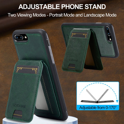 For iPhone SE 2022 / 2020 LC.IMEEKE L3 Series Detachable RFID Card Bag Magsafe Phone Case(Green) by LC.IMEEKE