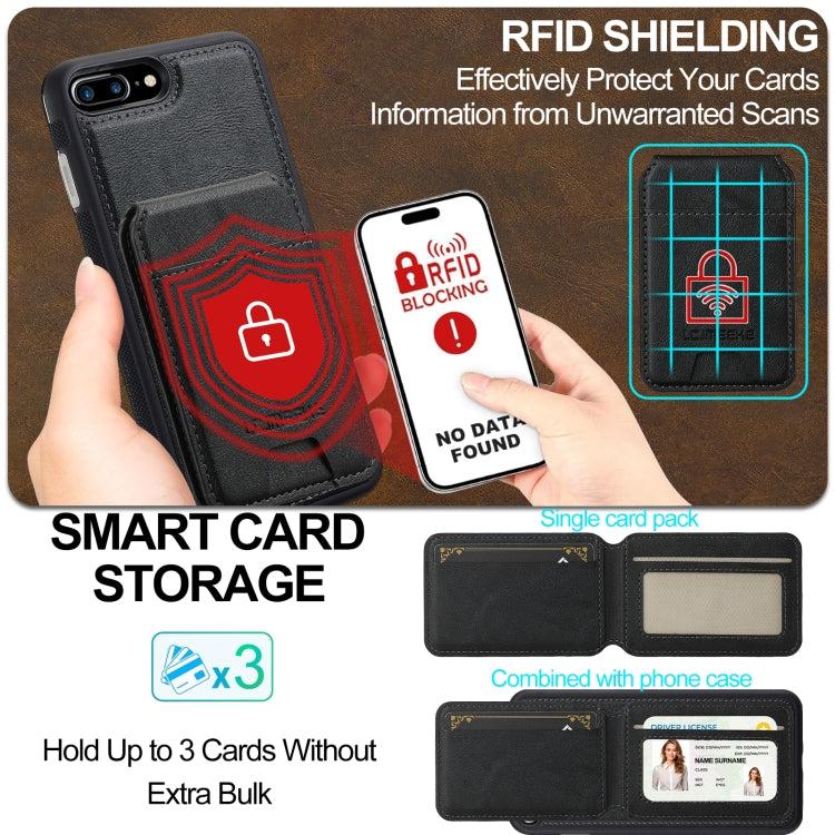 For iPhone 8 Plus / 7 Plus LC.IMEEKE L3 Series Detachable RFID Card Bag Magsafe Phone Case(Black) by LC.IMEEKE