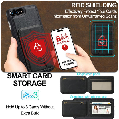 For iPhone 8 Plus / 7 Plus LC.IMEEKE L3 Series Detachable RFID Card Bag Magsafe Phone Case(Black) by LC.IMEEKE