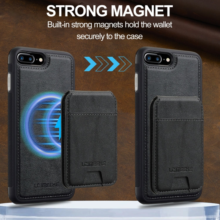 For iPhone 8 Plus / 7 Plus LC.IMEEKE L3 Series Detachable RFID Card Bag Magsafe Phone Case(Black) by LC.IMEEKE