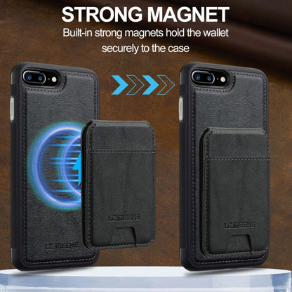 For iPhone 8 Plus / 7 Plus LC.IMEEKE L3 Series Detachable RFID Card Bag Magsafe Phone Case(Black) by LC.IMEEKE