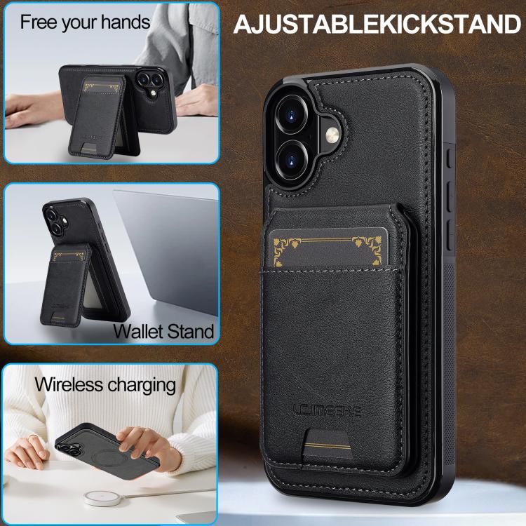 For iPhone 17 LC.IMEEKE L3 Series Detachable RFID Card Bag Magsafe Phone Case(Black) by LC.IMEEKE