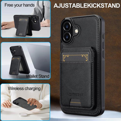 For iPhone 17 LC.IMEEKE L3 Series Detachable RFID Card Bag Magsafe Phone Case(Black) by LC.IMEEKE