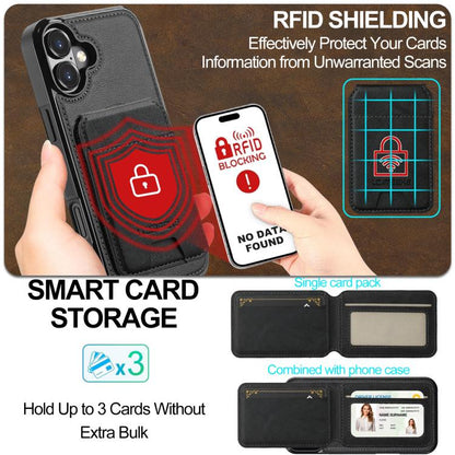 For iPhone 17 LC.IMEEKE L3 Series Detachable RFID Card Bag Magsafe Phone Case(Black) by LC.IMEEKE