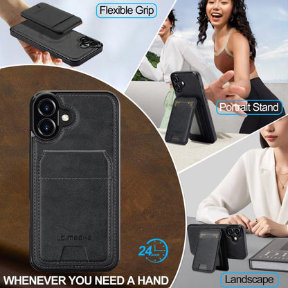 For iPhone 17 LC.IMEEKE L3 Series Detachable RFID Card Bag Magsafe Phone Case(Black) by LC.IMEEKE