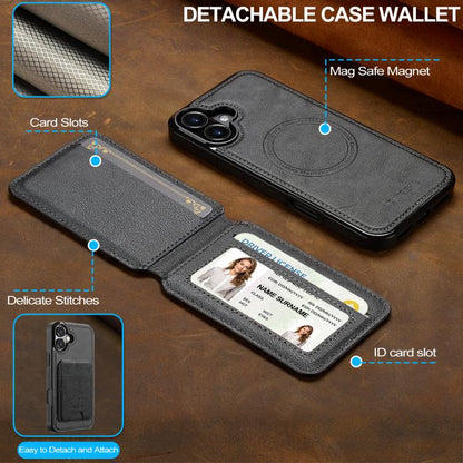 For iPhone 17 LC.IMEEKE L3 Series Detachable RFID Card Bag Magsafe Phone Case(Black) by LC.IMEEKE