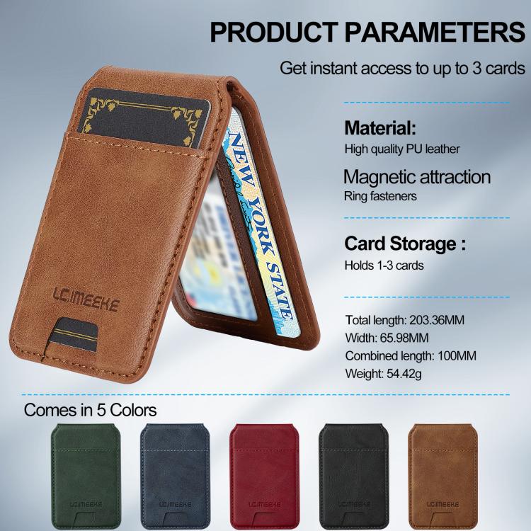 For iPhone 17 LC.IMEEKE L3 Series Detachable RFID Card Bag Magsafe Phone Case(Brown) by LC.IMEEKE