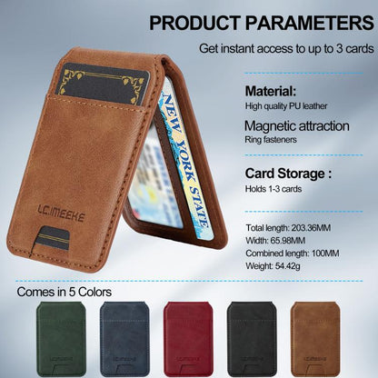 For iPhone 17 LC.IMEEKE L3 Series Detachable RFID Card Bag Magsafe Phone Case(Brown) by LC.IMEEKE