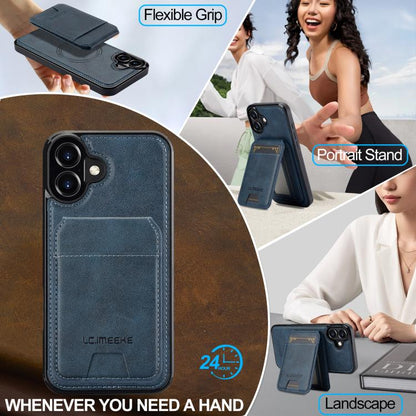 For iPhone 17 LC.IMEEKE L3 Series Detachable RFID Card Bag Magsafe Phone Case(Blue) by LC.IMEEKE