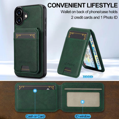For iPhone 17 LC.IMEEKE L3 Series Detachable RFID Card Bag Magsafe Phone Case(Green) by LC.IMEEKE