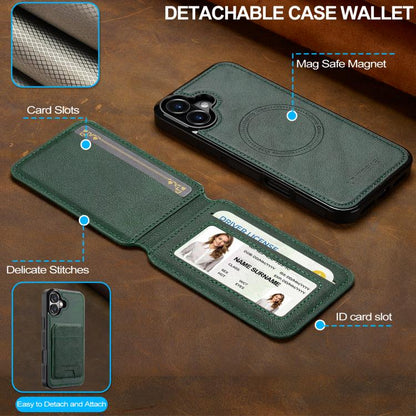 For iPhone 17 LC.IMEEKE L3 Series Detachable RFID Card Bag Magsafe Phone Case(Green) by LC.IMEEKE