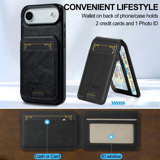 For iPhone Air LC.IMEEKE L3 Series Detachable RFID Card Bag Magsafe Phone Case(Black) by LC.IMEEKE