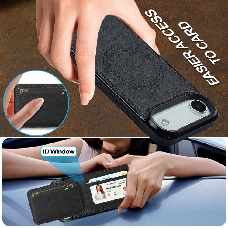 For iPhone Air LC.IMEEKE L3 Series Detachable RFID Card Bag Magsafe Phone Case(Black) by LC.IMEEKE