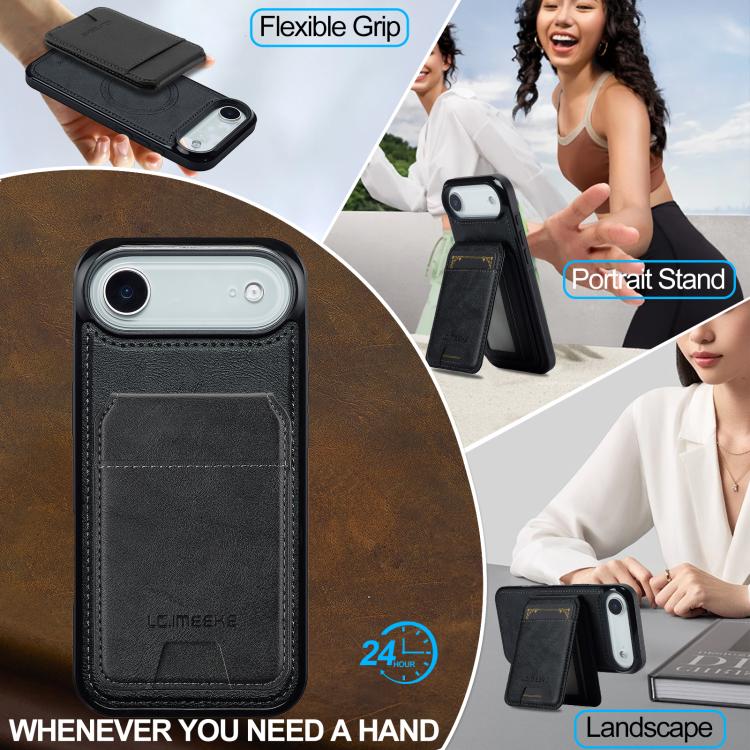 For iPhone Air LC.IMEEKE L3 Series Detachable RFID Card Bag Magsafe Phone Case(Black) by LC.IMEEKE