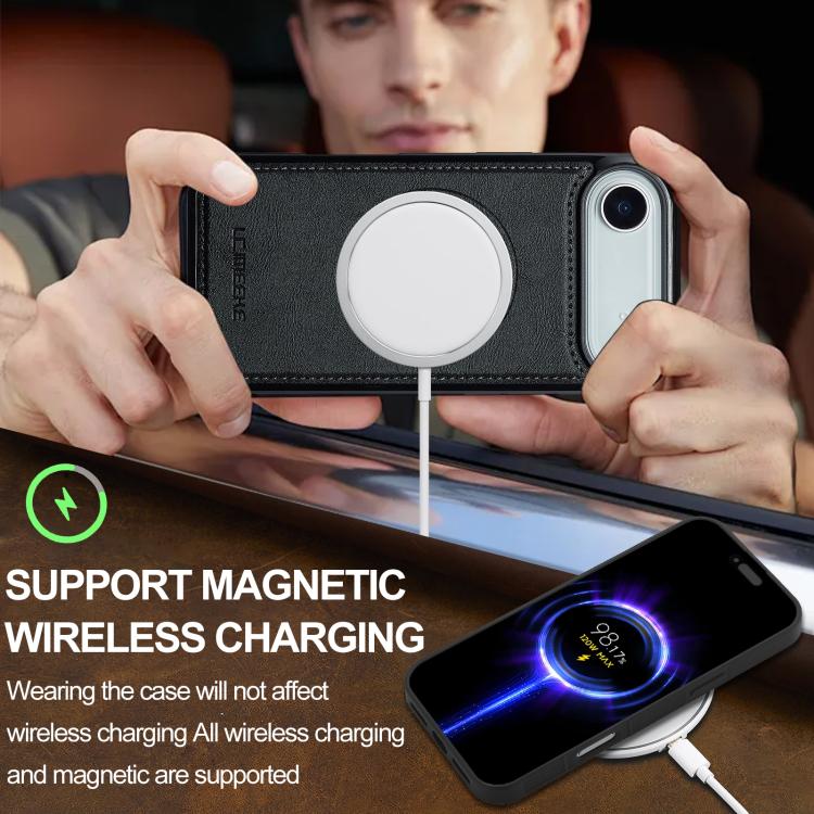 For iPhone Air LC.IMEEKE L3 Series Detachable RFID Card Bag Magsafe Phone Case(Black) by LC.IMEEKE