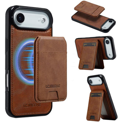 For iPhone Air LC.IMEEKE L3 Series Detachable RFID Card Bag Magsafe Phone Case(Brown) by LC.IMEEKE
