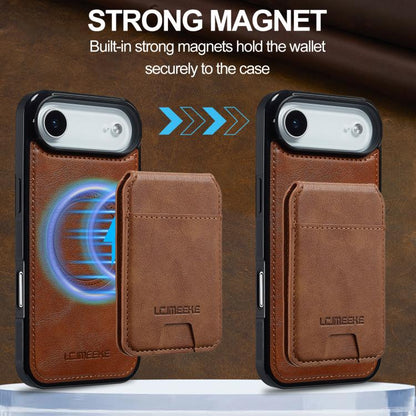 For iPhone Air LC.IMEEKE L3 Series Detachable RFID Card Bag Magsafe Phone Case(Brown) by LC.IMEEKE