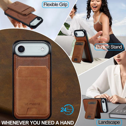 For iPhone Air LC.IMEEKE L3 Series Detachable RFID Card Bag Magsafe Phone Case(Brown) by LC.IMEEKE