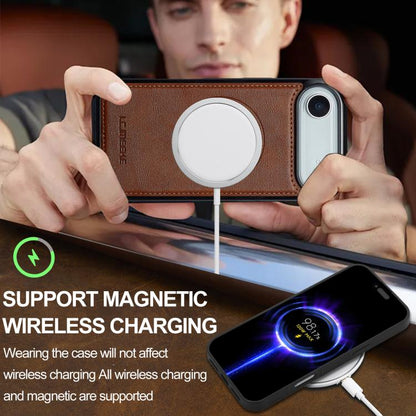 For iPhone Air LC.IMEEKE L3 Series Detachable RFID Card Bag Magsafe Phone Case(Brown) by LC.IMEEKE