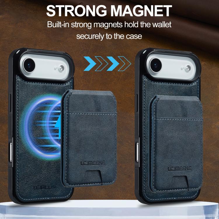 For iPhone Air LC.IMEEKE L3 Series Detachable RFID Card Bag Magsafe Phone Case(Blue) by LC.IMEEKE