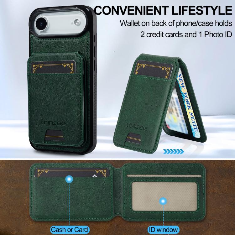 For iPhone Air LC.IMEEKE L3 Series Detachable RFID Card Bag Magsafe Phone Case(Green) by LC.IMEEKE