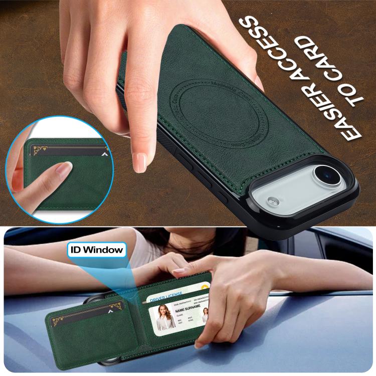 For iPhone Air LC.IMEEKE L3 Series Detachable RFID Card Bag Magsafe Phone Case(Green) by LC.IMEEKE