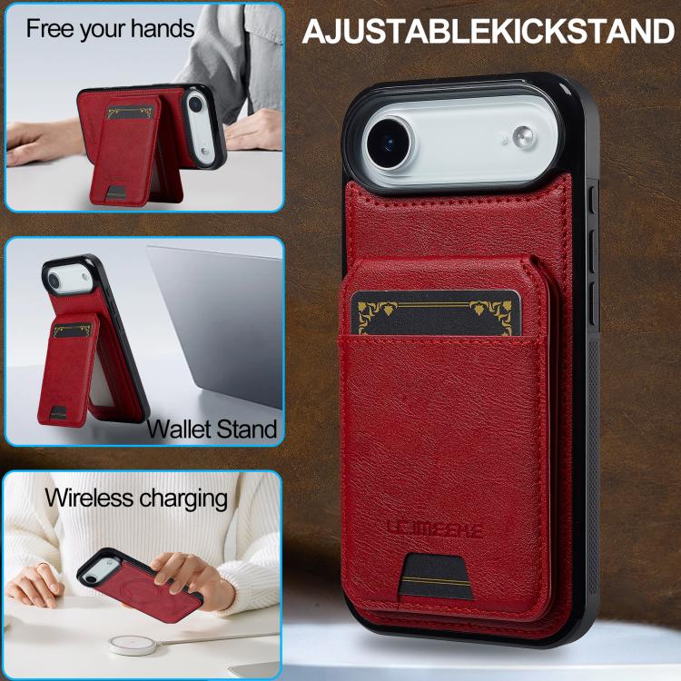 For iPhone Air LC.IMEEKE L3 Series Detachable RFID Card Bag Magsafe Phone Case(Red) by LC.IMEEKE